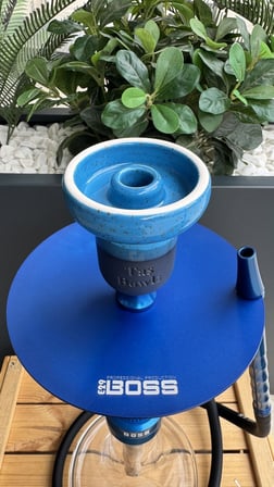 Mr Eds E29 Boss - Gökkuşağı Serisi Nargile Takımı Mavi Taş Bowls Lüle Dahil 2li Nargile Seti