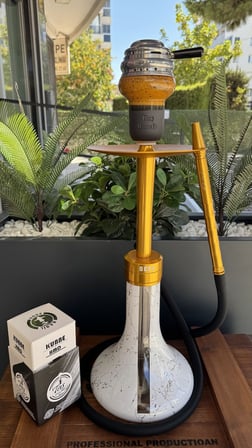 Mr Eds E29 Boss Özel Üretim Mermer Desen Gold Nargile Seti Lüle Közlük Dahil