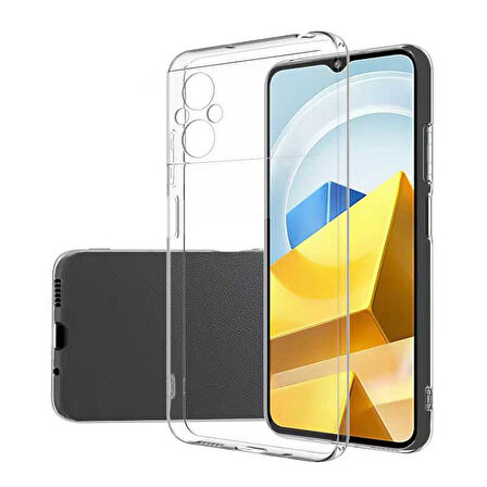 Xiaomi Poco M5 Kılıf Şeffaf İnce Esnek Silikon Kılıf Zipax-Süper