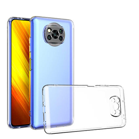Xiaomi Poco X3 Kılıf Şeffaf İnce Esnek Silikon Kılıf Zipax-Süper