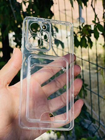 Xiaomi Poco X5 Pro Kılıf Şeffaf Kartlıklı Silikon Azn-SetraKart