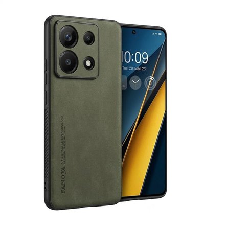 Xiaomi Poco X6 Uyumlu Kılıf Deri Görünümlü Şık Tasarım Hlt-Hide