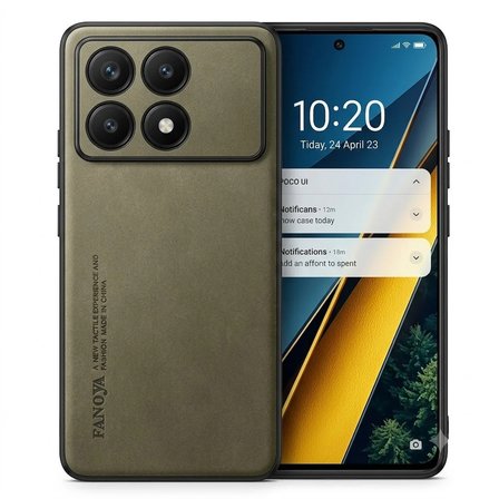 Xiaomi Poco X6 Pro Uyumlu Kılıf Deri Görünümlü Şık Tasarım Hlt-Hide