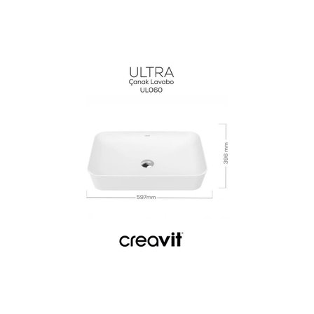 UL060 Ultra 60 cm Tezgah Üstü Çanak Lavabo