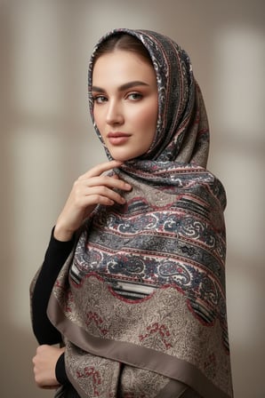 Soft Etnik Şerit Desen Şal
