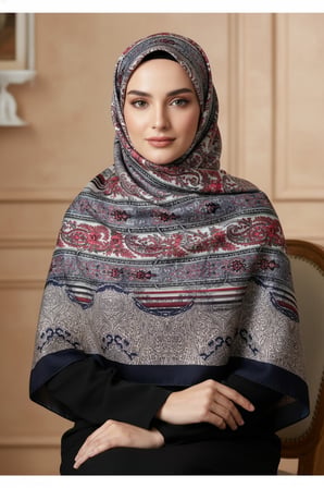 Soft Etnik Şerit Desen Şal