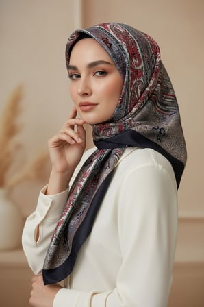 Soft Etnik Şerit Desen Şal