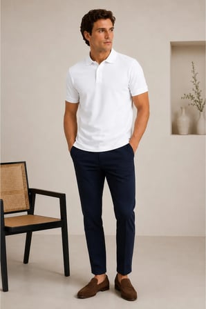 Erkek Regular Fit Polo Yaka Basic Tişört