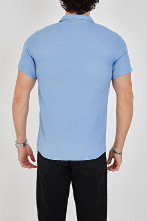 Erkek Slim Fit Polycotton Kısa Kol Gömlek