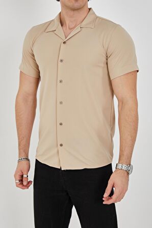 Erkek Slim Fit Polycotton Kısa Kol Gömlek