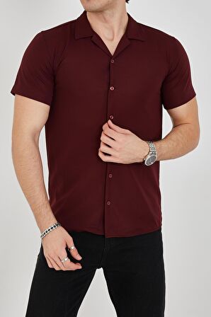 Erkek Slim Fit Polycotton Kısa Kol Gömlek