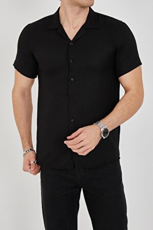 Erkek Slim Fit Polycotton Kısa Kol Gömlek