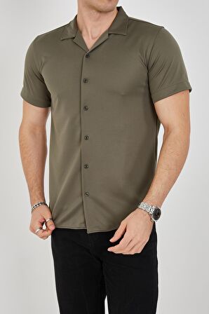Erkek Slim Fit Polycotton Kısa Kol Gömlek