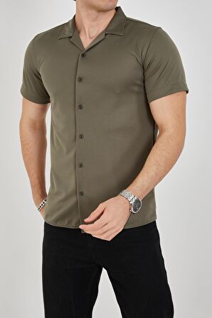 Erkek Slim Fit Polycotton Kısa Kol Gömlek