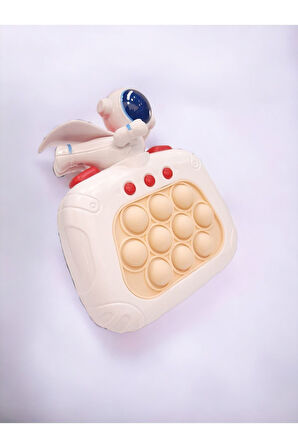 Çocuklara Yılbaşı Hediyesi, Eğitici Oyuncak, Elektronik Popit, Işıklı Oyuncak, Uçan Astronot Beyaz