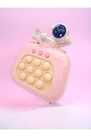 Yılbaşı Hediyesi, Eğitici Oyuncak, Işıklı Oyuncak, Popit Uçan Astronot Pembe