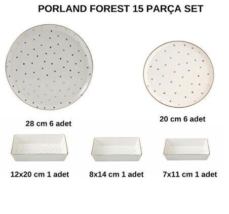 Porland Forest 15 Parça 6 Kişilik Servis Takımı