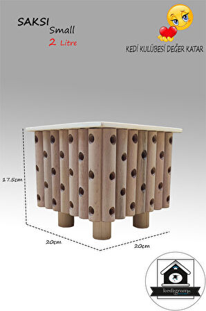 alıtımlı - Poselgeri Ahşap Saksı - Dekoratif Özel İşçilik (SMALL) Poselgeri Saksı Small