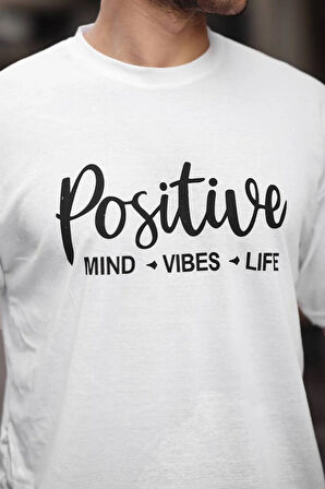 Positive Baskılı Oversize Tişört