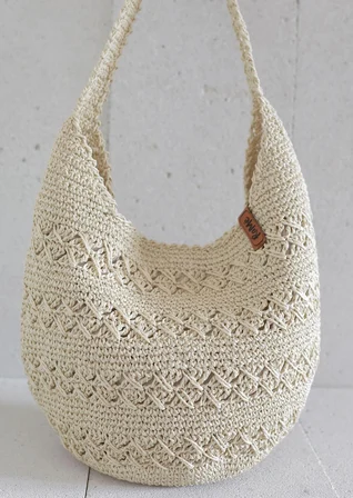 Pouch Hasır Örme Omuz Çantası