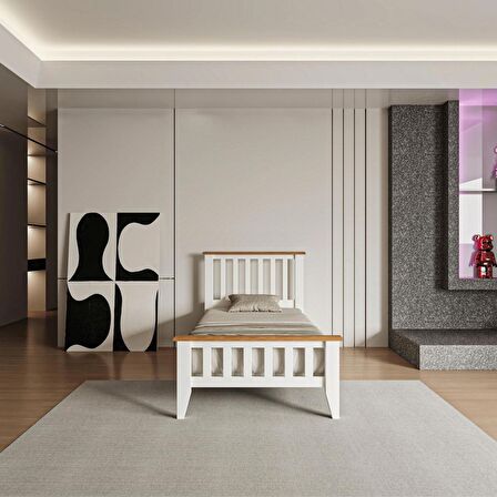 Prens Çocuk ve Genç Odası 90x190  Soft Beyaz Karyola