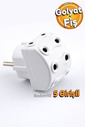 5'li Fiş Priz Golyat Çoklu Grup Priz Çoğaltıcı Beşli Golyat Elektrik Pirizi