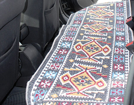 Pratik Oto Koltuk Kilim Seti • 3 Parça • Makine Dokuma • Akrilik & Polyester • Saçaklı