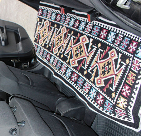 Pratik Oto Koltuk Kilim Seti • 3 Parça • Makine Dokuma • Akrilik & Polyester • Saçaklı