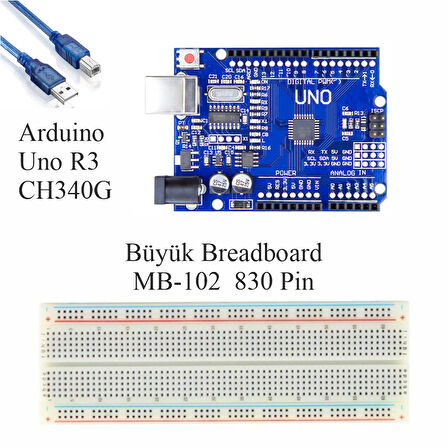 Arduino Başlangıç seti UNO R3 Turbo Black V3. 112 Parça 359 Adet