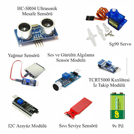 Arduino Başlangıç Seti UNO R3 CH340 -Turbo Black V3. 107 Parça 349 Adet