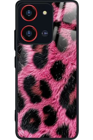 Reeder S19 Max Pro S 108 MP (Zoom) Uyumlu Pembe Leopar Tasarımlı Parlak Silikon Kılıf