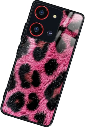 Reeder S19 Max Pro S 108 MP (Zoom) Uyumlu Pembe Leopar Tasarımlı Parlak Silikon Kılıf