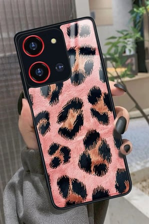 Reeder S19 Max Pro S 108 MP (Zoom) Uyumlu Pembe Leopar Tasarımlı Parlak Silikon Kılıf