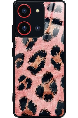 Reeder S19 Max Pro S 108 MP (Zoom) Uyumlu Pembe Leopar Tasarımlı Parlak Silikon Kılıf