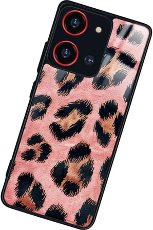 Reeder S19 Max Pro S 108 MP (Zoom) Uyumlu Pembe Leopar Tasarımlı Parlak Silikon Kılıf