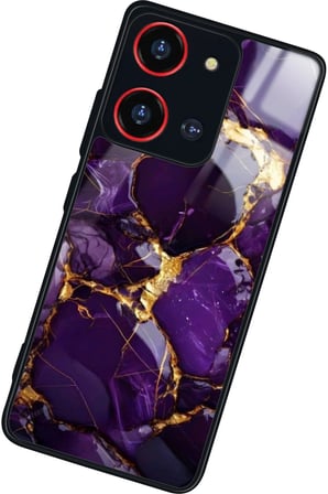 Reeder S19 Max Pro S 108 MP (Zoom) Uyumlu Mor Mermer Tasarımlı Parlak Silikon Kılıf
