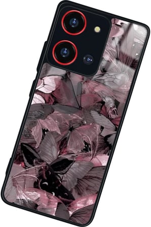 Reeder S19 Max Pro S 108 MP (Zoom) Uyumlu Pembe Kelebek Tasarımlı Parlak Silikon Kılıf