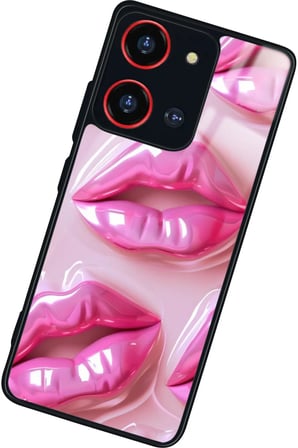 Reeder S19 Max Pro S 108 MP (Zoom) Uyumlu Pembe Dudak Tasarımlı Parlak Silikon Kılıf