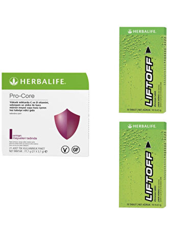 1 Paket Pro-Core Orman Meyveleri 21 x 3,7 g + 2 Paket LiftOff® Efervesan İçecek Limon Aromalı