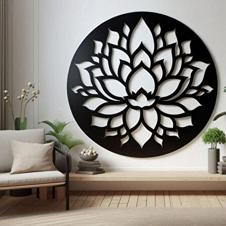 Yuvarlak Lotus Çiçeği Dekoratif dekor tablo 