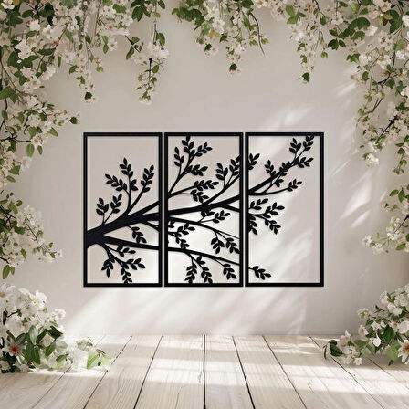 3lu Ağaç dekoratif dekor tablo 