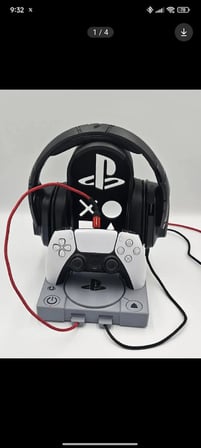 Nostaljik PSone dualsense ve kulaklık standı 