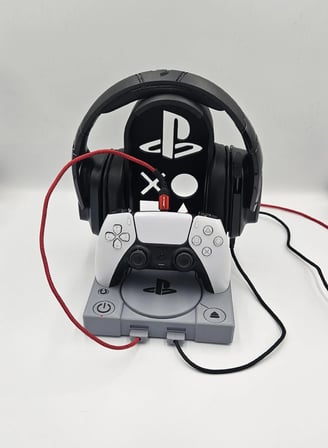 Nostaljik PSone dualsense ve kulaklık standı 