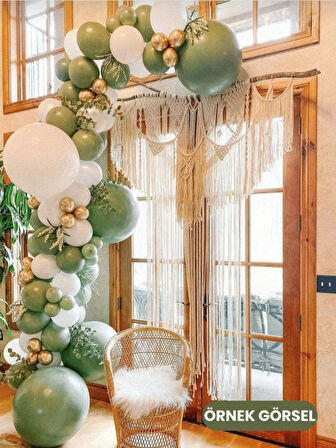 Küf Yeşili 12 İnç Pastel Balon – 10’lu Parti ve Organizasyon Süsleme Seti