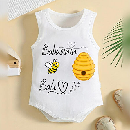 %100 Pamuklu Organik Baskılı Premium Çıtçıtlı Bebek Body Atlet Zıbın 00407