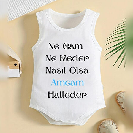 %100 Pamuklu Organik Baskılı Premium Çıtçıtlı Bebek Body Atlet Zıbın 00423
