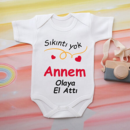 %100 Pamuklu Organik Baskılı Premium Çıtçıtlı Bebek Body Atlet Zıbın 00506