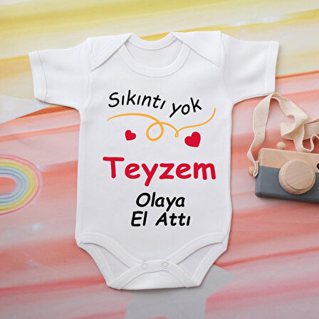 %100 Pamuklu Organik Baskılı Premium Çıtçıtlı Bebek Body Atlet Zıbın 00507