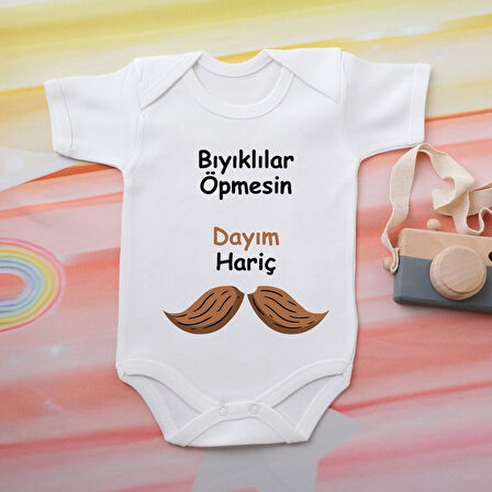 %100 Pamuklu Organik Baskılı Premium Çıtçıtlı Bebek Body Atlet Zıbın 00563