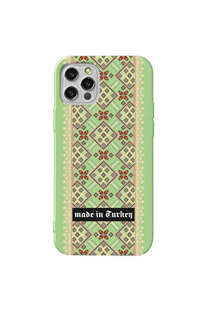Iphone 12 Pro Max Açik Yesil Renkli Silikon Telefon Kilifi - Made In Turkey